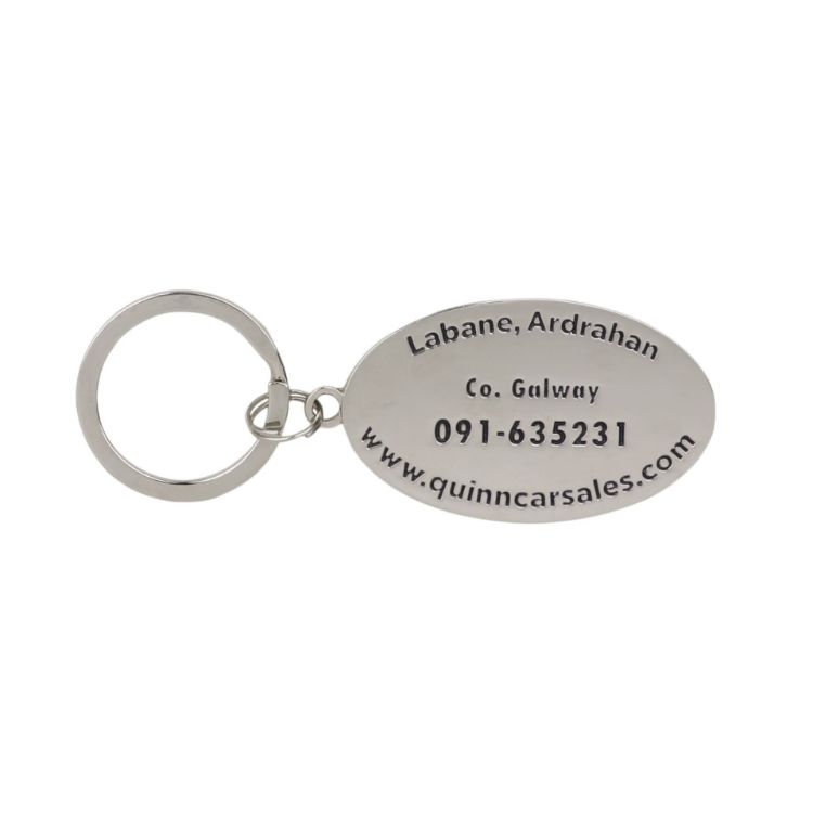 Picture of Custom Shaped Metal Epoxy Domed Keyring