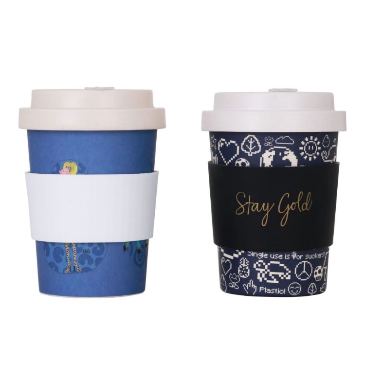Picture of 350ml Reusable Bamboo Coffee Cup with Screw Lid