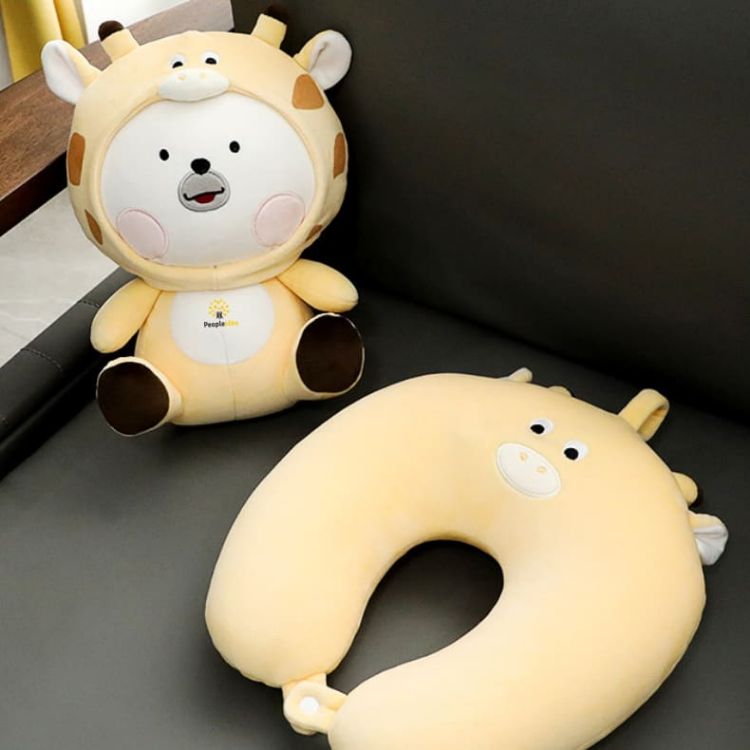 Picture of Sitting Animal Shaped 2 In 1 Travel Pillow