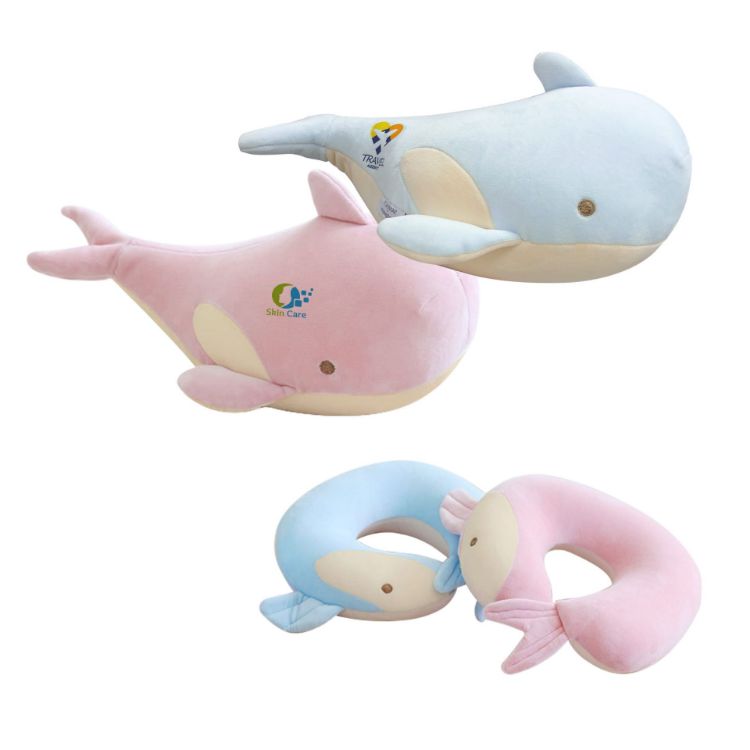 Picture of Whale Shaped 2 In 1 Travel Pillow