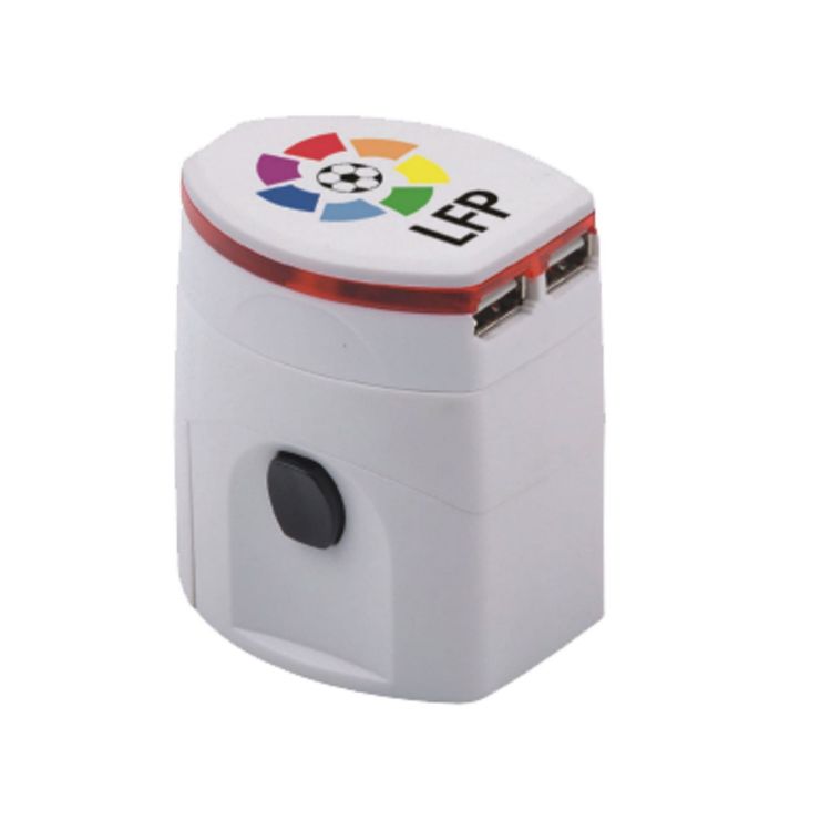 Picture of Light-up Universal Plug Travel Adapter With USB