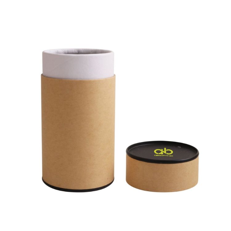 Picture of Large Kraft Paper Cylinders with Black Lid (65 x 130mm)