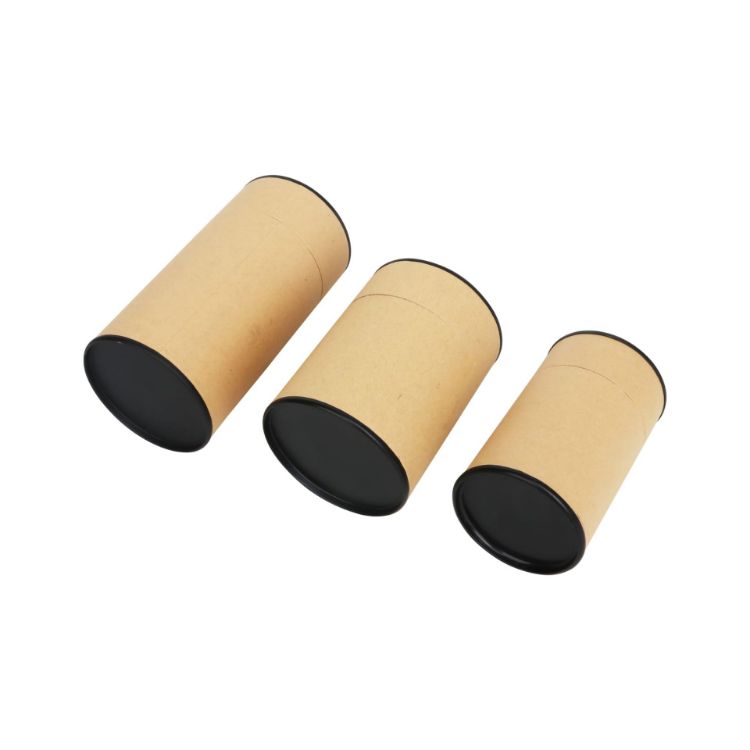 Picture of Large Kraft Paper Cylinders with Black Lid (65 x 130mm)