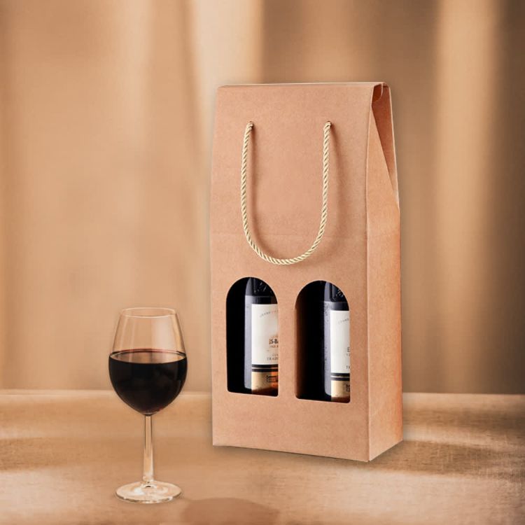 Picture of Double Bottle Wine Box with Rope Handle