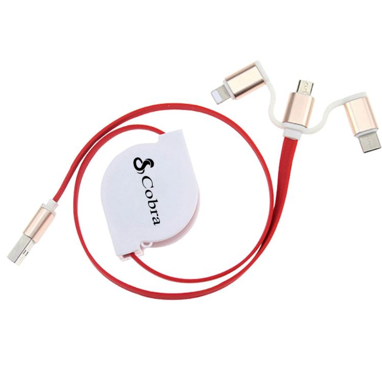 Picture of 3-In-1 Metal Retractable Charging Cable