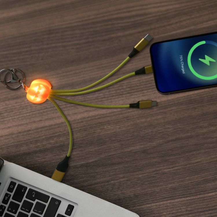 Picture of Custom Shape Light Up Charging Cable with Keyring