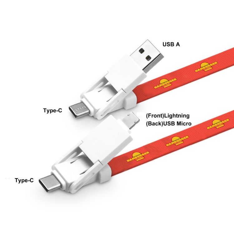 Picture of 6 in 1 Polyester Lanyard Charging Cable