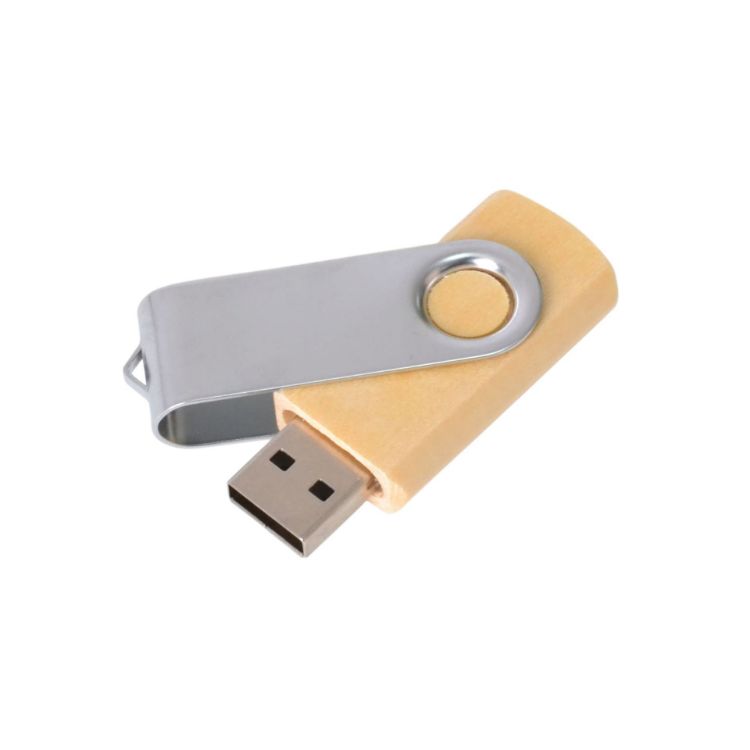 Picture of Metal Swivel Wooden Flash Drive