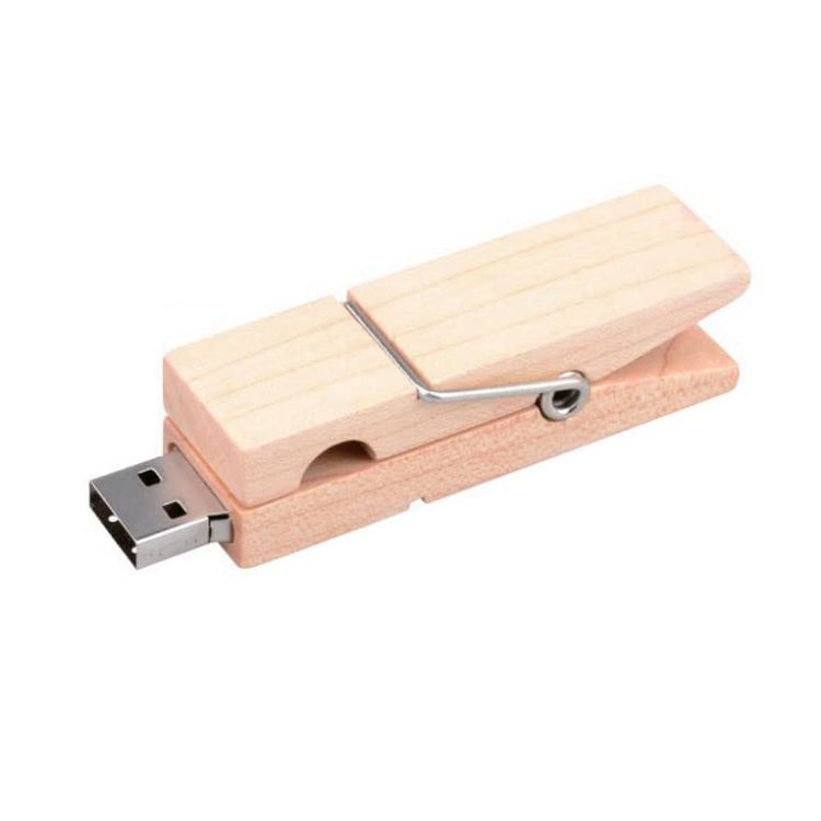 Picture of Wooden Clip Flash Drive