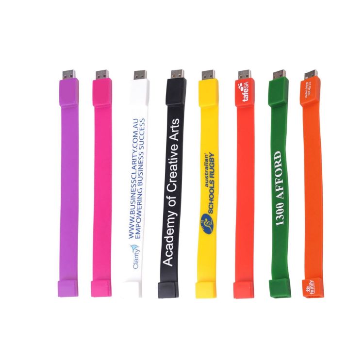 Picture of Rectangular Silicone Wristband Flash Drive