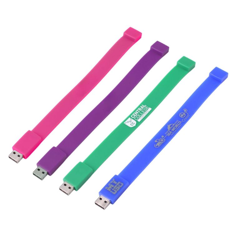 Picture of Rectangular Silicone Wristband Flash Drive