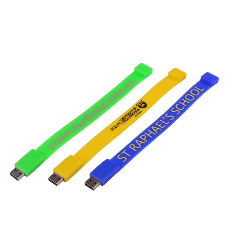 Picture of Rectangular Silicone Wristband Flash Drive