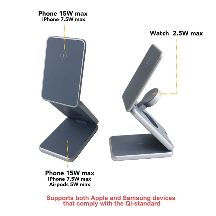 Picture of Premium 3 in 1 Foldable Wireless Charger Stand