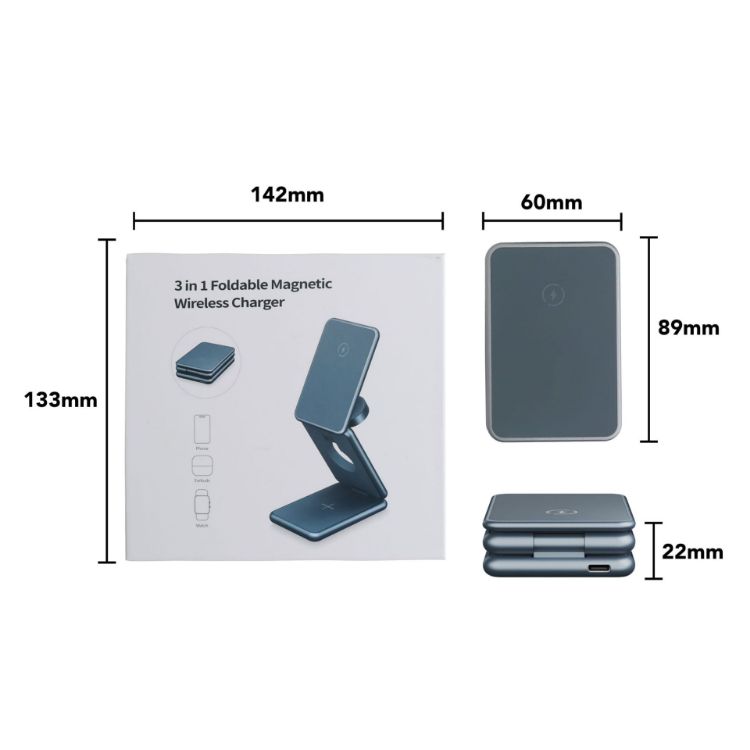 Picture of Premium 3 in 1 Foldable Wireless Charger Stand