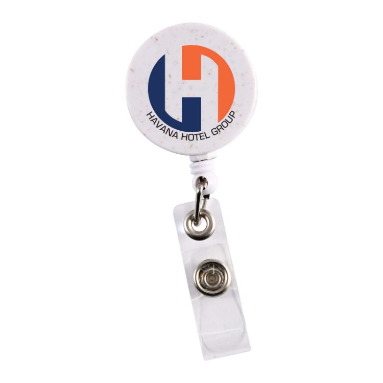 Picture of Retractable Badge Holder Wheat Straw