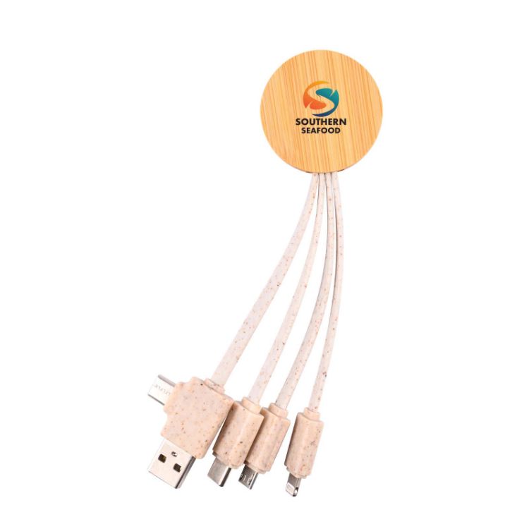 Picture of Sprite Round Bamboo Charging Cable