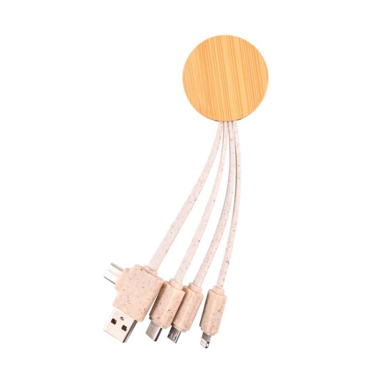 Picture of Sprite Round Bamboo Charging Cable