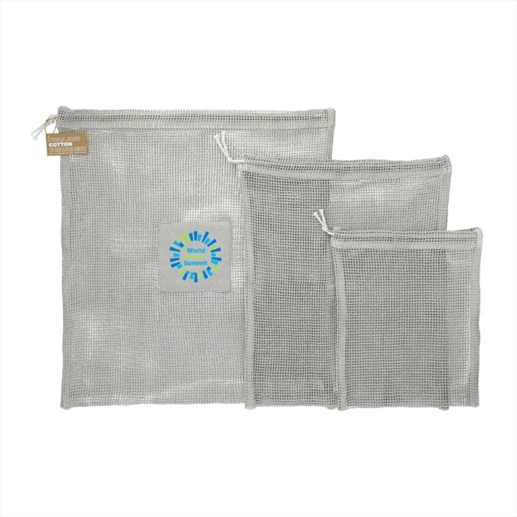 Picture of Recycled Cotton Mesh Cinch Pouch Set