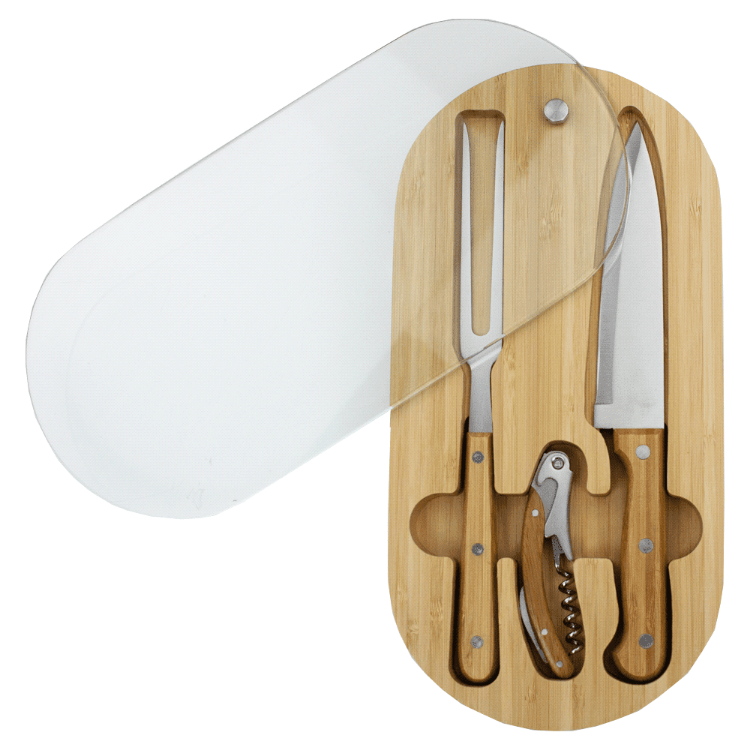 Picture of Trekk Oval Bamboo Glass Knife Set