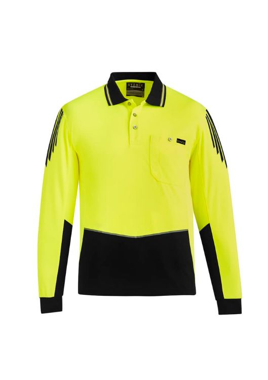 Picture of Mens Hi Vis Flux Long Sleeve Polo