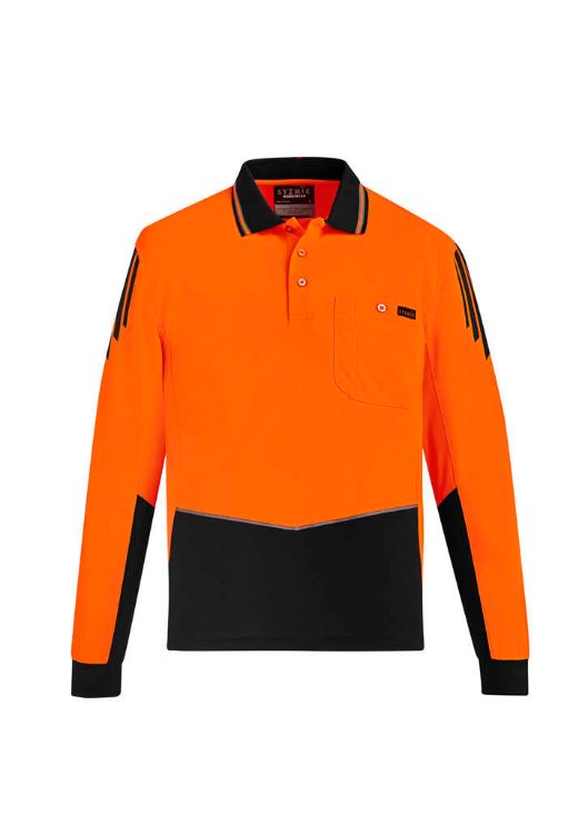 Picture of Mens Hi Vis Flux Long Sleeve Polo