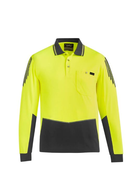 Picture of Mens Hi Vis Flux Long Sleeve Polo