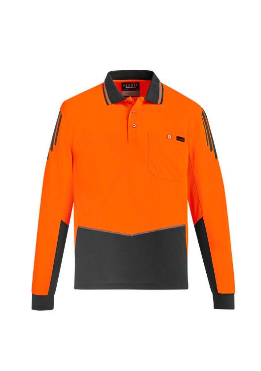 Picture of Mens Hi Vis Flux Long Sleeve Polo