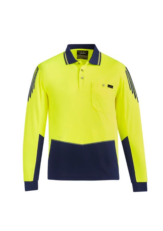 Picture of Mens Hi Vis Flux Long Sleeve Polo