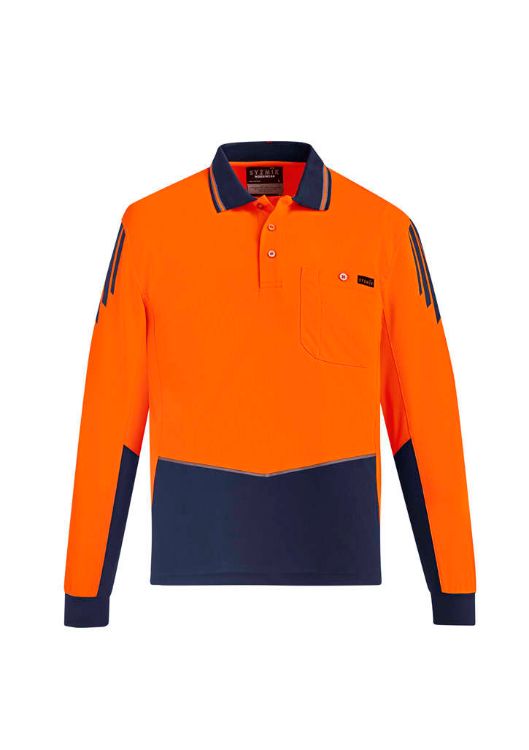 Picture of Mens Hi Vis Flux Long Sleeve Polo