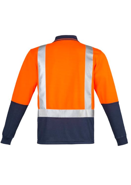 Picture of Mens Hi Vis Spliced Long Sleeve Polo - Shoulder Taped