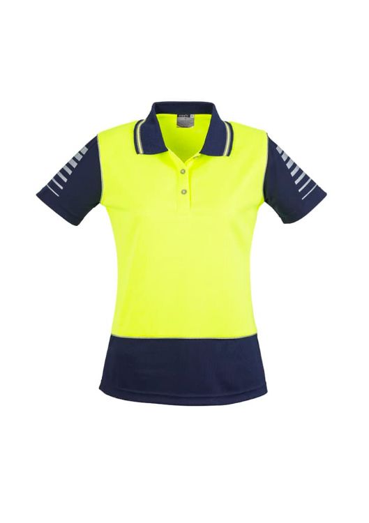 Picture of Womens Hi Vis Zone Short Sleeve Polo