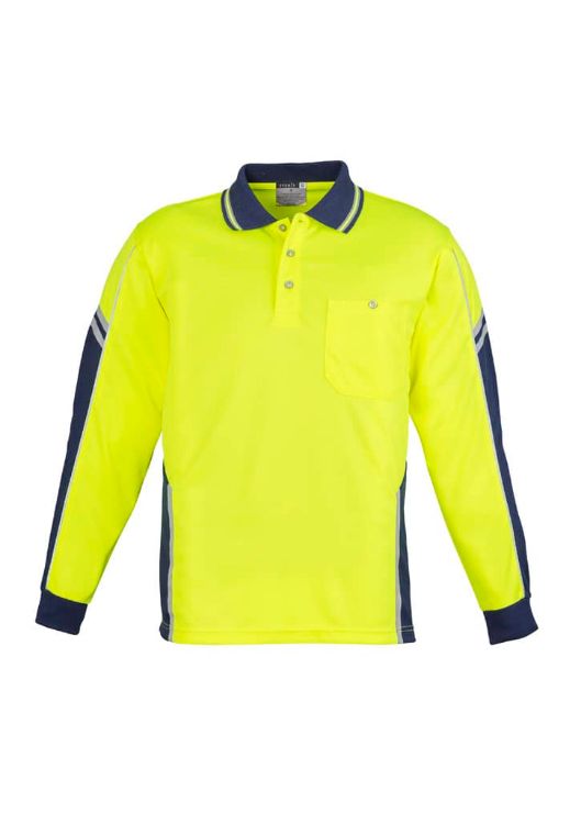 Picture of Mens Hi Vis Squad Long Sleeve Polo