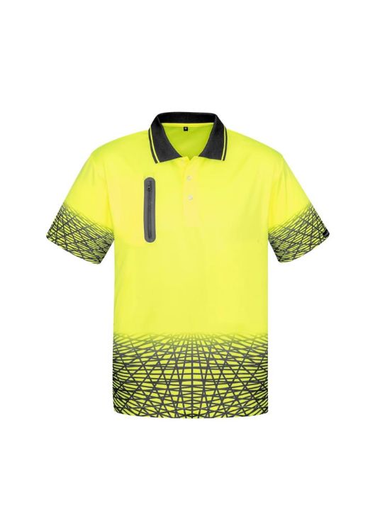 Picture of Mens Hi Vis Tracks Short Sleeve Polo