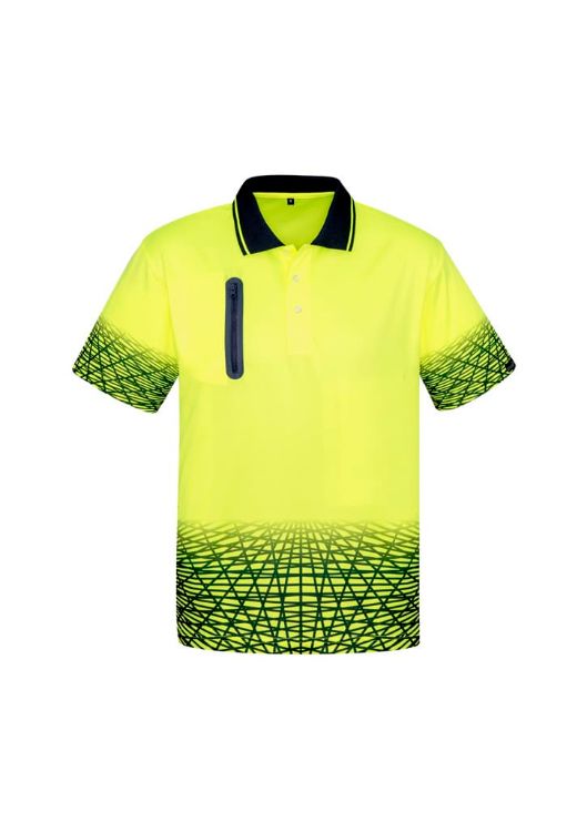 Picture of Mens Hi Vis Tracks Short Sleeve Polo