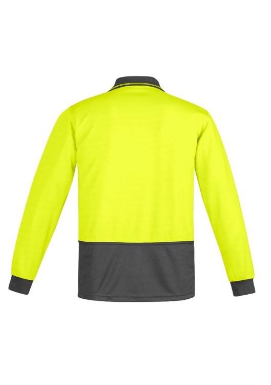 Picture of Mens Hi Vis Comfort Back Long Sleeve Polo