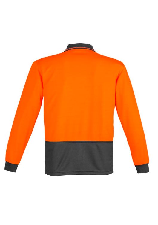 Picture of Mens Hi Vis Comfort Back Long Sleeve Polo