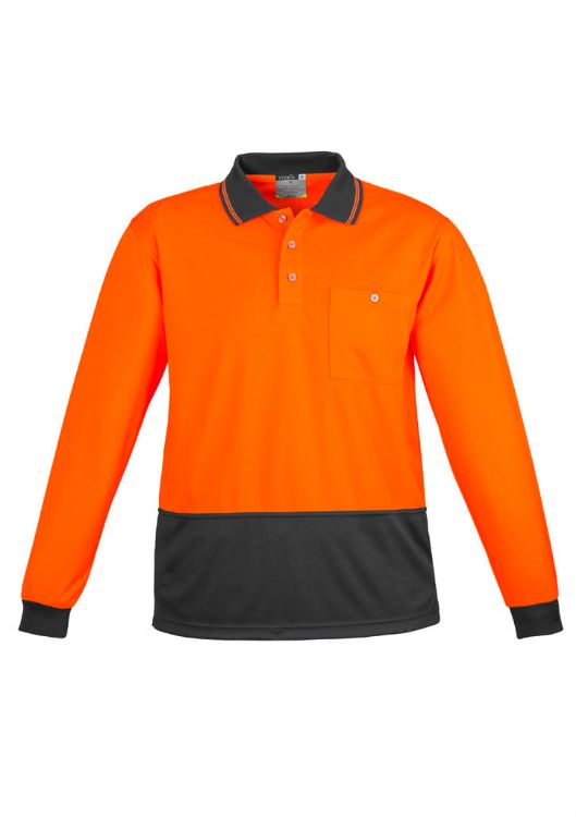 Picture of Unisex Hi Vis Basic Long Sleeve Polo