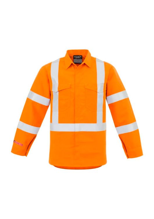 Picture of Mens Red Flame Hi Vis X Back Shirt