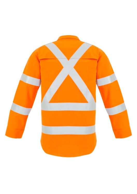 Picture of Mens Red Flame Hi Vis X Back Shirt