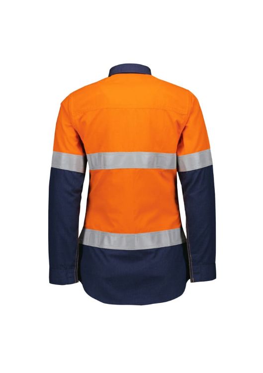 Picture of Womens Orange Flame Lightweight Ripstop Taped Shirt