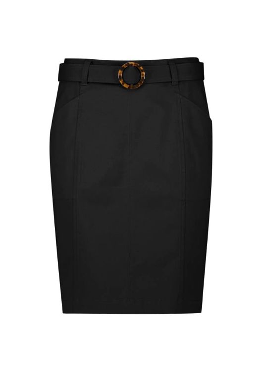 Picture of Womens Mid Waist Stretch Chino Skirt