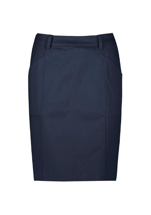 Picture of Womens Mid Waist Stretch Chino Skirt