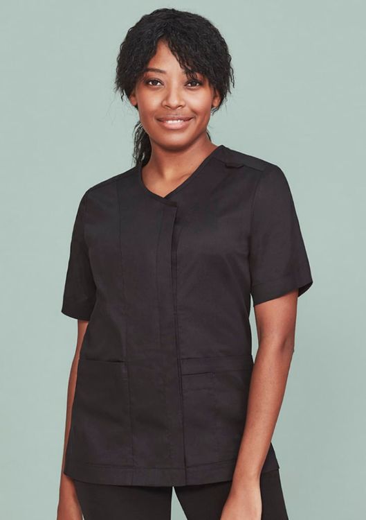 Picture of Womens Parks Zip Front Crossover Scrub Top