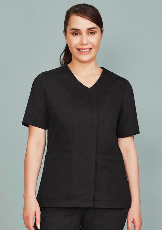 Picture of Womens Parks Zip Front Crossover Scrub Top