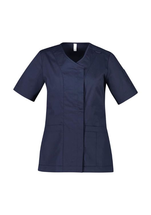 Picture of Womens Parks Zip Front Crossover Scrub Top