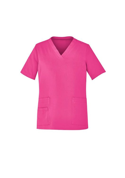 Picture of Unisex Pink V-Neck Scrub Top