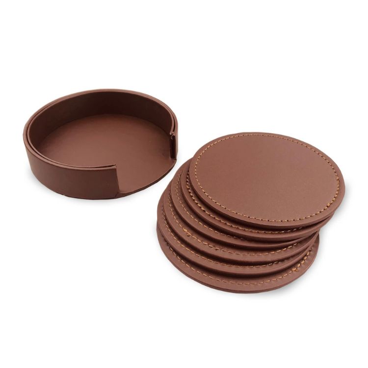 Picture of Franklin Leather Coaster Set of 6