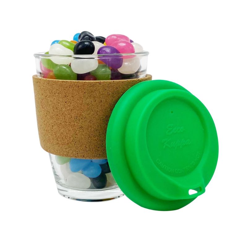 Picture of Jelly Bean In Cork Band Glass Coffee Cup