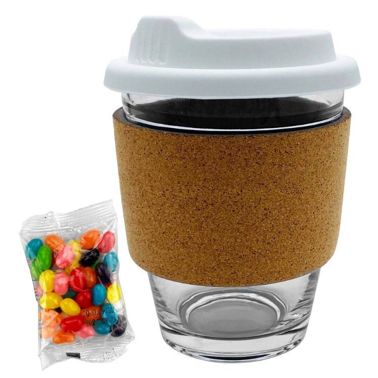 Picture of Jelly Bean In Cork Band Glass Coffee Cup