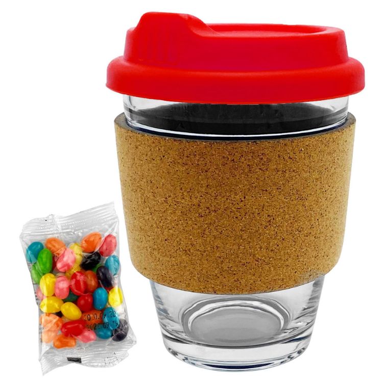 Picture of Jelly Bean In Cork Band Glass Coffee Cup